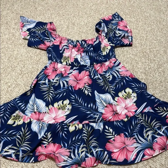 Floral Navy and Pink women’s Dress - Picture 6 of 6